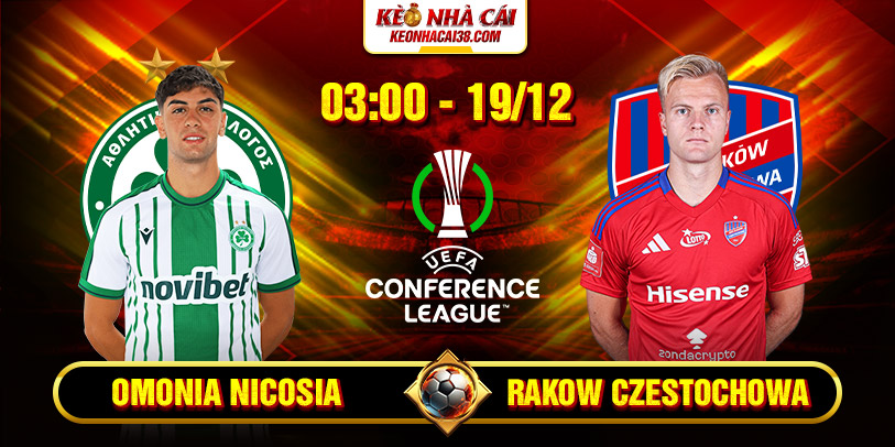 Soi Kèo Omonia Nicosia Vs Rakow Czestochowa 3h 19/12 - UEFA Europa Conference